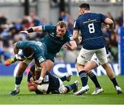 15 April 2022; Leva Fifita of Connacht is tackled by Tadhg Furlong of Leinster during the Heineken Champions Cup Round of 16 Second Leg match between Leinster and Connacht at Aviva Stadium in Dublin. Photo by David Fitzgerald/Sportsfile