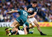 15 April 2022; Jimmy O'Brien of Leinster is tackled by Tiernan O'Halloran of Connacht during the Heineken Champions Cup Round of 16 Second Leg match between Leinster and Connacht at Aviva Stadium in Dublin. Photo by Harry Murphy/Sportsfile