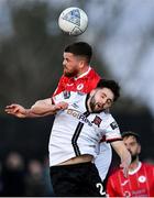 15 April 2022; Adam McDonnell of Sligo Rovers in action against Joe Adams of Dundalk during the SSE Airtricity League Premier Division match between Dundalk and Sligo Rovers at Oriel Park in Dundalk, Louth. Photo by Piaras Ó Mídheach/Sportsfile