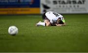 15 April 2022; Patrick Hoban of Dundalk after he was tackled during the SSE Airtricity League Premier Division match between Dundalk and Sligo Rovers at Oriel Park in Dundalk, Louth. Photo by Piaras Ó Mídheach/Sportsfile