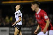 15 April 2022; Steven Bradley of Dundalk reacts after a missed chance during the SSE Airtricity League Premier Division match between Dundalk and Sligo Rovers at Oriel Park in Dundalk, Louth. Photo by Piaras Ó Mídheach/Sportsfile