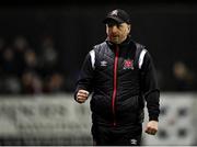 15 April 2022; Dundalk head coach Stephen O'Donnell celebrates after his side's victory in the SSE Airtricity League Premier Division match between Dundalk and Sligo Rovers at Oriel Park in Dundalk, Louth. Photo by Piaras Ó Mídheach/Sportsfile