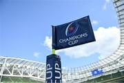 15 April 2022; A corner flag before the Heineken Champions Cup Round of 16 Second Leg match between Leinster and Connacht at Aviva Stadium in Dublin. Photo by Brendan Moran/Sportsfile
