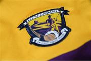 15 April 2022; The Wexford GAA Crest during a Wexford football squad portrait session at Wexford GAA Centre of Excellence in Ferns, Wexford. Photo by Matt Browne/Sportsfile