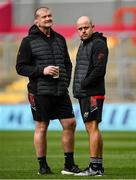16 April 2022; Munster forwards coach Graham Rowntree and defence coach JP Ferreira before the Heineken Champions Cup Round of 16 Second Leg match between Munster and Exeter Chiefs at Thomond Park in Limerick. Photo by Harry Murphy/Sportsfile