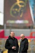 16 April 2022; Munster forwards coach Graham Rowntree and defence coach JP Ferreira before the Heineken Champions Cup Round of 16 Second Leg match between Munster and Exeter Chiefs at Thomond Park in Limerick. Photo by Harry Murphy/Sportsfile