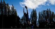 16 April 2022; Jeremy Bechu of France wins a lineout for his side during the U19 Rugby International match between Ireland and France at Templeville Road in Dublin. Photo by Eóin Noonan/Sportsfile