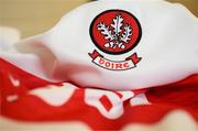 16 April 2022; A detailed view of the Derry jersey during a Derry football squad portrait session at Derry GAA Centre of Excellence in Owenbeg, Derry. Photo by Stephen McCarthy/Sportsfile