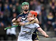 16 April 2022; Conor Whelan of Galway and Matthew O'Hanlon of Wexford tussle during the Leinster GAA Hurling Senior Championship Round 1 match between Wexford and Galway at Chadwicks Wexford Park in Wexford. Photo by Piaras Ó Mídheach/Sportsfile