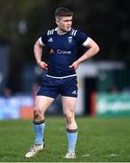 16 April 2022; Peter Ford of UCD reacts during the Frazer McMullen all Ireland club U20 Rugby final match between UCD and Trinity at Lakelands Park, Terenure in Dublin. Photo by Ben McShane/Sportsfile