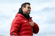 16 April 2022; Munster head coach Johann van Graan after his side's victory in the Heineken Champions Cup Round of 16 Second Leg match between Munster and Exeter Chiefs at Thomond Park in Limerick. Photo by Harry Murphy/Sportsfile