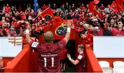 16 April 2022; Simon Zebo of Munster acknowledges supporters after his side's victory in the Heineken Champions Cup Round of 16 Second Leg match between Munster and Exeter Chiefs at Thomond Park in Limerick. Photo by Harry Murphy/Sportsfile