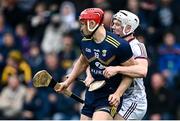16 April 2022; Lee Chin of Wexford is marked by Darren Morrissey of Galway during the Leinster GAA Hurling Senior Championship Round 1 match between Wexford and Galway at Chadwicks Wexford Park in Wexford. Photo by Piaras Ó Mídheach/Sportsfile