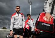 16 April 2022; Ronan McNamee of Tyrone arrives for the Ulster GAA Football Senior Championship preliminary round match between Fermanagh and Tyrone at Brewster Park in Enniskillen, Fermanagh. Photo by Stephen McCarthy/Sportsfile