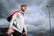 16 April 2022; Conor Meyler of Tyrone arrives for the Ulster GAA Football Senior Championship preliminary round match between Fermanagh and Tyrone at Brewster Park in Enniskillen, Fermanagh. Photo by Stephen McCarthy/Sportsfile