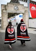 16 April 2022; Toulouse supporters before the Heineken Champions Cup Round of 16 Second Leg match between Ulster and Toulouse at Kingspan Stadium in Belfast. Photo by Ramsey Cardy/Sportsfile