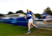 16 April 2022; Charles Dwyer of Laois makes his way out to the pitch before the Leinster GAA Hurling Senior Championship Round 1 match between Dublin and Laois at Parnell Park in Dublin. Photo by Eóin Noonan/Sportsfile