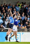 16 April 2022; Donal Burke of Dublin in action against Ryan Mullaney of Laois during the Leinster GAA Hurling Senior Championship Round 1 match between Dublin and Laois at Parnell Park in Dublin. Photo by Eóin Noonan/Sportsfile