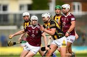 16 April 2022; Jack Galvin of Westmeath is tackled by Padraig Walsh of Kilkenny during the Leinster GAA Hurling Senior Championship Round 1 match between Westmeath and Kilkenny at TEG Cusack Park in Mullingar, Westmeath. Photo by Ray McManus/Sportsfile