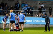 16 April 2022; Laois manager Seamus Plunkett protests to referee Liam Gordon during the Leinster GAA Hurling Senior Championship Round 1 match between Dublin and Laois at Parnell Park in Dublin. Photo by Eóin Noonan/Sportsfile
