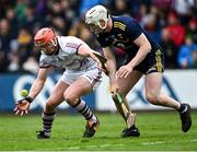 16 April 2022; Conor Whelan of Galway in action against Liam Ryan of Wexford during the Leinster GAA Hurling Senior Championship Round 1 match between Wexford and Galway at Chadwicks Wexford Park in Wexford. Photo by Piaras Ó Mídheach/Sportsfile