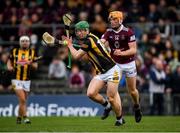 16 April 2022; Martin Keoghan of Kilkenny is tackled by Niall Mitchell of Westmeath during the Leinster GAA Hurling Senior Championship Round 1 match between Westmeath and Kilkenny at TEG Cusack Park in Mullingar, Westmeath. Photo by Ray McManus/Sportsfile