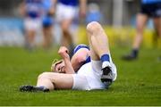 16 April 2022; Podge Delaney of Laois after sustaining an injury during the Leinster GAA Hurling Senior Championship Round 1 match between Dublin and Laois at Parnell Park in Dublin. Photo by Eóin Noonan/Sportsfile