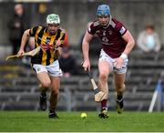16 April 2022; Shane Walsh of Kilkenny in action against Tommy Doyle of Westmeath during the Leinster GAA Hurling Senior Championship Round 1 match between Westmeath and Kilkenny at TEG Cusack Park in Mullingar, Westmeath. Photo by Ray McManus/Sportsfile