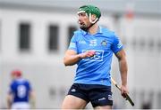 16 April 2022; Aidan Mellett of Dublin celebrates after scoring his side's first goal during the Leinster GAA Hurling Senior Championship Round 1 match between Dublin and Laois at Parnell Park in Dublin. Photo by Eóin Noonan/Sportsfile