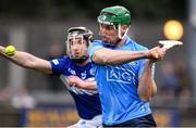 16 April 2022; Aidan Mellett of Dublin shoots to score his side's first goal during the Leinster GAA Hurling Senior Championship Round 1 match between Dublin and Laois at Parnell Park in Dublin. Photo by Eóin Noonan/Sportsfile