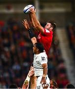 16 April 2022; Alan O'Connor of Ulster in action against Rory Arnold of Toulouse during the Heineken Champions Cup Round of 16 Second Leg match between Ulster and Toulouse at Kingspan Stadium in Belfast. Photo by David Fitzgerald/Sportsfile