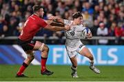 16 April 2022; Antoine Dupont of Toulouse is tackled by Alan O'Connor of Ulster during the Heineken Champions Cup Round of 16 Second Leg match between Ulster and Toulouse at Kingspan Stadium in Belfast. Photo by Ramsey Cardy/Sportsfile