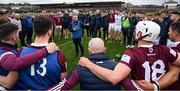 16 April 2022; Westmeath manager Joe Fortune talking to the players and staff after the Leinster GAA Hurling Senior Championship Round 1 match between Westmeath and Kilkenny at TEG Cusack Park in Mullingar, Westmeath. Photo by Ray McManus/Sportsfile