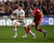 16 April 2022; Antoine Dupont of Toulouse in action against Mike Lowry of Ulster during the Heineken Champions Cup Round of 16 Second Leg match between Ulster and Toulouse at Kingspan Stadium in Belfast. Photo by David Fitzgerald/Sportsfile