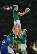 16 April 2022; Charlie Irvine of Ireland during the U19 Rugby International match between Ireland and France at Templeville Road in Dublin. Photo by Eóin Noonan/Sportsfile