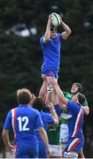 16 April 2022; Jeremy Bechu of France during the U19 Rugby International match between Ireland and France at Templeville Road in Dublin. Photo by Eóin Noonan/Sportsfile