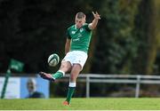 16 April 2022; Sam Prendergast of Ireland during the U19 Rugby International match between Ireland and France at Templeville Road in Dublin. Photo by Eóin Noonan/Sportsfile