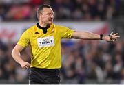 16 April 2022; Referee Matthew Carley during the Heineken Champions Cup Round of 16 Second Leg match between Ulster and Toulouse at Kingspan Stadium in Belfast. Photo by Ramsey Cardy/Sportsfile