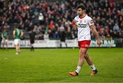 16 April 2022; Conor McKenna of Tyrone leaves the pitch after receiving a red card during the Ulster GAA Football Senior Championship preliminary round match between Fermanagh and Tyrone at Brewster Park in Enniskillen, Fermanagh. Photo by Stephen McCarthy/Sportsfile