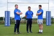 18 April 2022; Boyne RFC players from left Rory Hennessy, Nick Smith and Robbie Vallejo who are members of the Leinster Rugby Juniors Squad during the Leinster Rugby juniors representative side training at Tullow RFC in Carlow. Photo by Matt Browne/Sportsfile