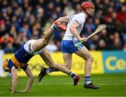 17 April 2022; Tadhg De Búrca of Waterford bursts past the tackle of Mark Kehoe of Tipperary during the Munster GAA Hurling Senior Championship Round 1 match between Waterford and Tipperary at Walsh Park in Waterford. Photo by Piaras Ó Mídheach/Sportsfile