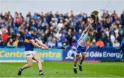 17 April 2022; Conor Bowe of Tipperary has a shot on goal despite the efforts of Darragh Lyons of Waterford during the Munster GAA Hurling Senior Championship Round 1 match between Waterford and Tipperary at Walsh Park in Waterford. Photo by Brendan Moran/Sportsfile