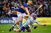 17 April 2022; Stephen Bennett of Waterford is tackled by Ronan Maher of Tipperary during the Munster GAA Hurling Senior Championship Round 1 match between Waterford and Tipperary at Walsh Park in Waterford. Photo by Brendan Moran/Sportsfile
