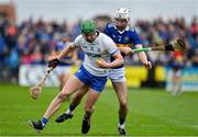 17 April 2022; Michael Kiely of Waterford is tackled by Craig Morgan of Tipperary during the Munster GAA Hurling Senior Championship Round 1 match between Waterford and Tipperary at Walsh Park in Waterford. Photo by Brendan Moran/Sportsfile