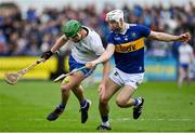 17 April 2022; Michael Kiely of Waterford is tackled by Craig Morgan of Tipperary during the Munster GAA Hurling Senior Championship Round 1 match between Waterford and Tipperary at Walsh Park in Waterford. Photo by Brendan Moran/Sportsfile