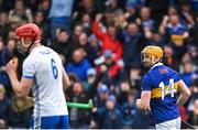 17 April 2022; Mark Kehoe of Tipperary celebrates after scoring his side's second goal during the Munster GAA Hurling Senior Championship Round 1 match between Waterford and Tipperary at Walsh Park in Waterford. Photo by Brendan Moran/Sportsfile
