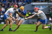 17 April 2022; Mark Kehoe of Tipperary is tackled by Tadhg de Burca of Waterford during the Munster GAA Hurling Senior Championship Round 1 match between Waterford and Tipperary at Walsh Park in Waterford. Photo by Brendan Moran/Sportsfile