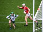 17 April 2022; Shane Kingston of Cork celebrates after scoring his side's first goal during the Munster GAA Hurling Senior Championship Round 1 match between Cork and Limerick at Páirc Uí Chaoimh in Cork. Photo by Stephen McCarthy/Sportsfile