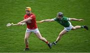 17 April 2022; Niall O’Leary of Cork is tackled by Graeme Mulcahy of Limerick during the Munster GAA Hurling Senior Championship Round 1 match between Cork and Limerick at Páirc Uí Chaoimh in Cork. Photo by Stephen McCarthy/Sportsfile