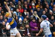 17 April 2022; Mark Kehoe of Tipperary catches the ball ahead of Conor Prunty of Waterford during the Munster GAA Hurling Senior Championship Round 1 match between Waterford and Tipperary at Walsh Park in Waterford. Photo by Piaras Ó Mídheach/Sportsfile